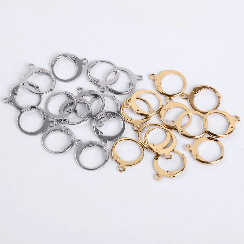 

20Pcs 14x12mm Stainless Steel Copper Diy French Earring Hooks Accessories Wire Settings Base Hoops For Jewelry Making Supplies