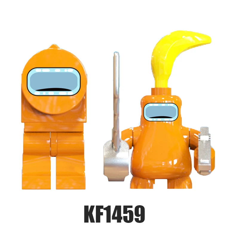 

One Set /8Pcs Amonges Us Hot Game Mini Building Blocks Cartoon Figures Christmas Gift Cute Red Small Toys For Children KF6130