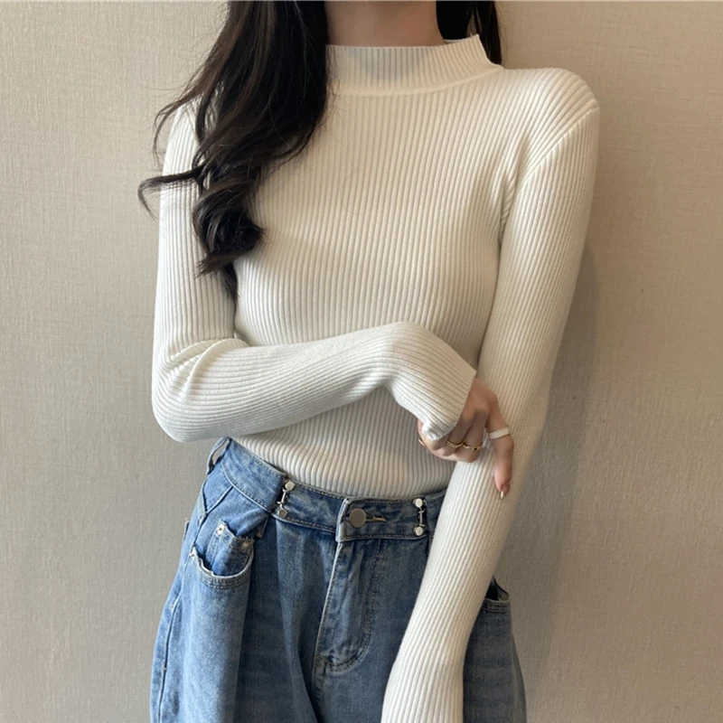 

Mock Neck Sweater Base Shirt Female Autumn and Winter 2020 nian New Inner Wear Hot Selling Slim Fit Versatile Fashionable
