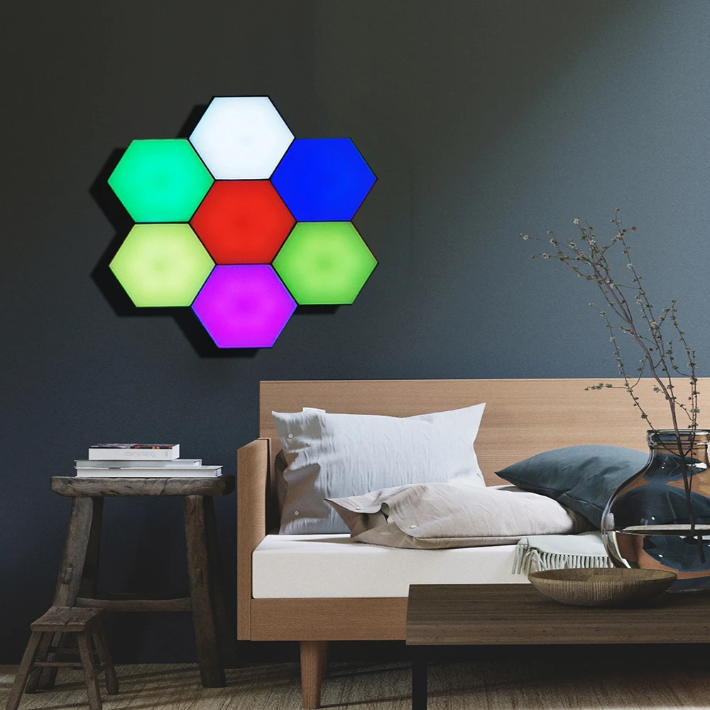 

Nordic Led Rgb Night Light, For Background Decoration, Quantum Modular Touch Light Induction Lighting,Art Bedside Magnetic Lamp