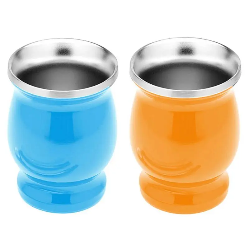 Чайная чашка из нержавеющей стали с двойными стенками 8 унций одной ложкой