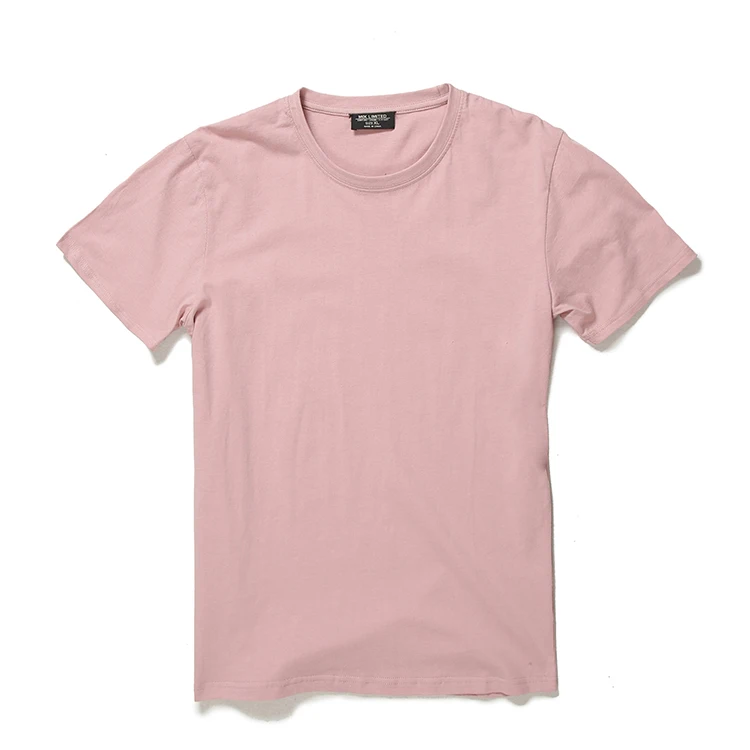 Летняя Базовая однотонная мужская футболка из чистого хлопка с круглым вырезом и