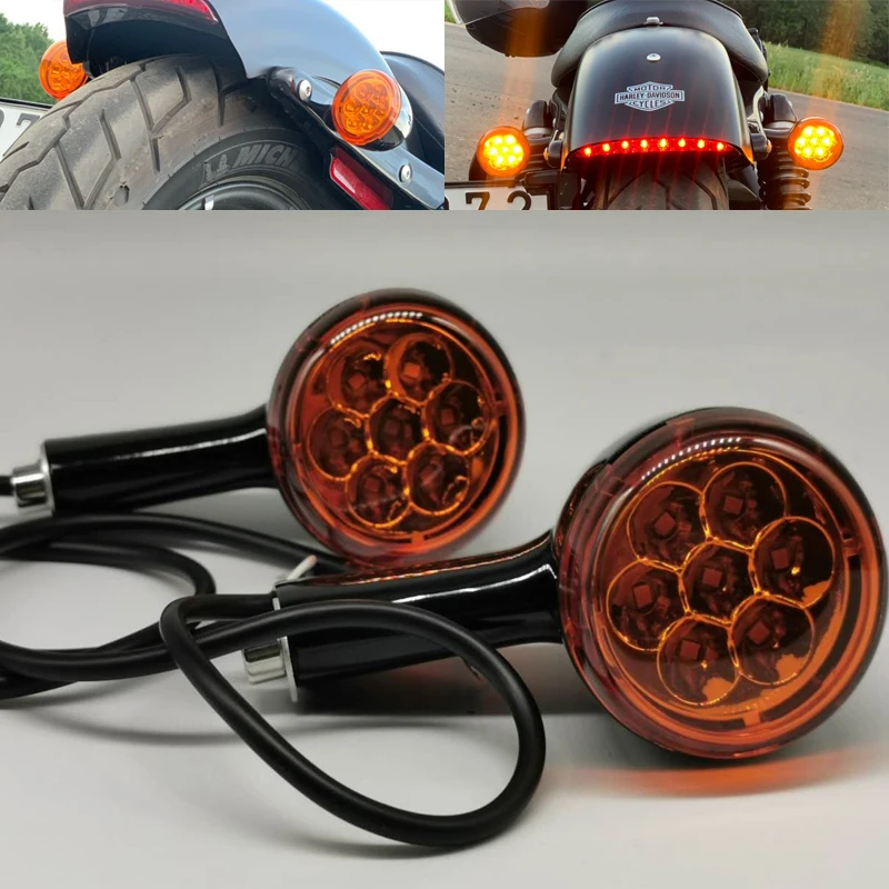 

Мотоцикл задний Янтарный поворотники светильник s 883 светодиодный индикатор сигнала светильник для Harley Sportster XL гладить 883 1200 1992-2020
