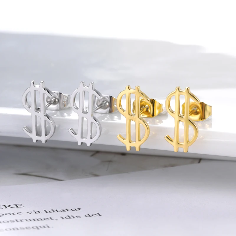 1 пара женские серьги-гвоздики из нержавеющей стали | Украшения и аксессуары