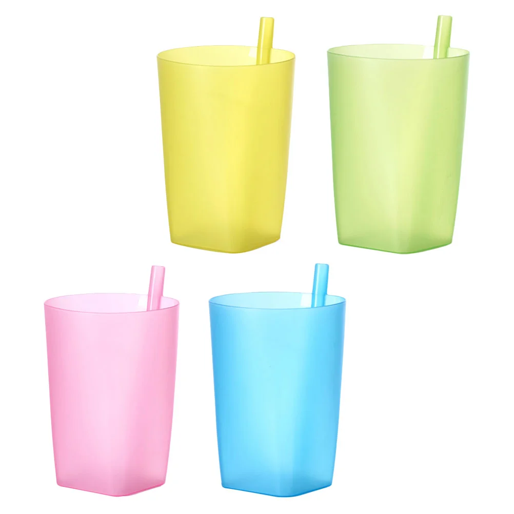 

4 шт., пластиковые чашки для питья с соломинкой