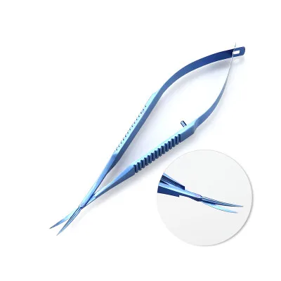 Titanium curved Титановый сплав хирургический стоматологический ролики держатели игл офтальмологическое инструментальное устройство разблокировка иглы держатель хирургические инструменты - Цвет: Titanium curved
