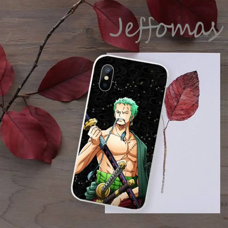 

One Piece Roronoa Zoro Phone Case Transparent for iPhone 11 12 mini pro XS MAX 8 7 6 6S Plus X 5S SE 2020 XR