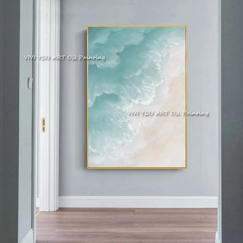 100% ручная роспись простая картина маслом в океане морской большой размер работа