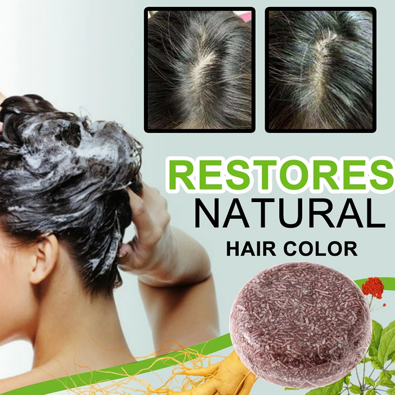 

Polygonum Essence Hair Darkening Shampoo Bar Soap Natural Mild Formula Reverse Hair Cleansing Silicone-free Ginseng Nourishing