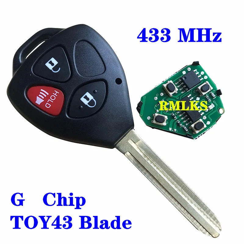 3 кнопки дистанционного ключа 433 МГц 4D67G чип FOB для 2005-2008 Toyota Hilux FCC ID: MDL B42TA B41TA |