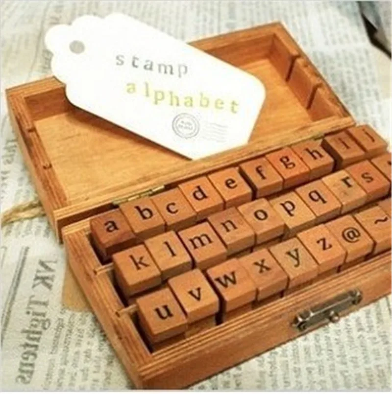 2020 Новинка 30 шт Ретро Алфавит буквы верхний регистр строчный деревянный комплект