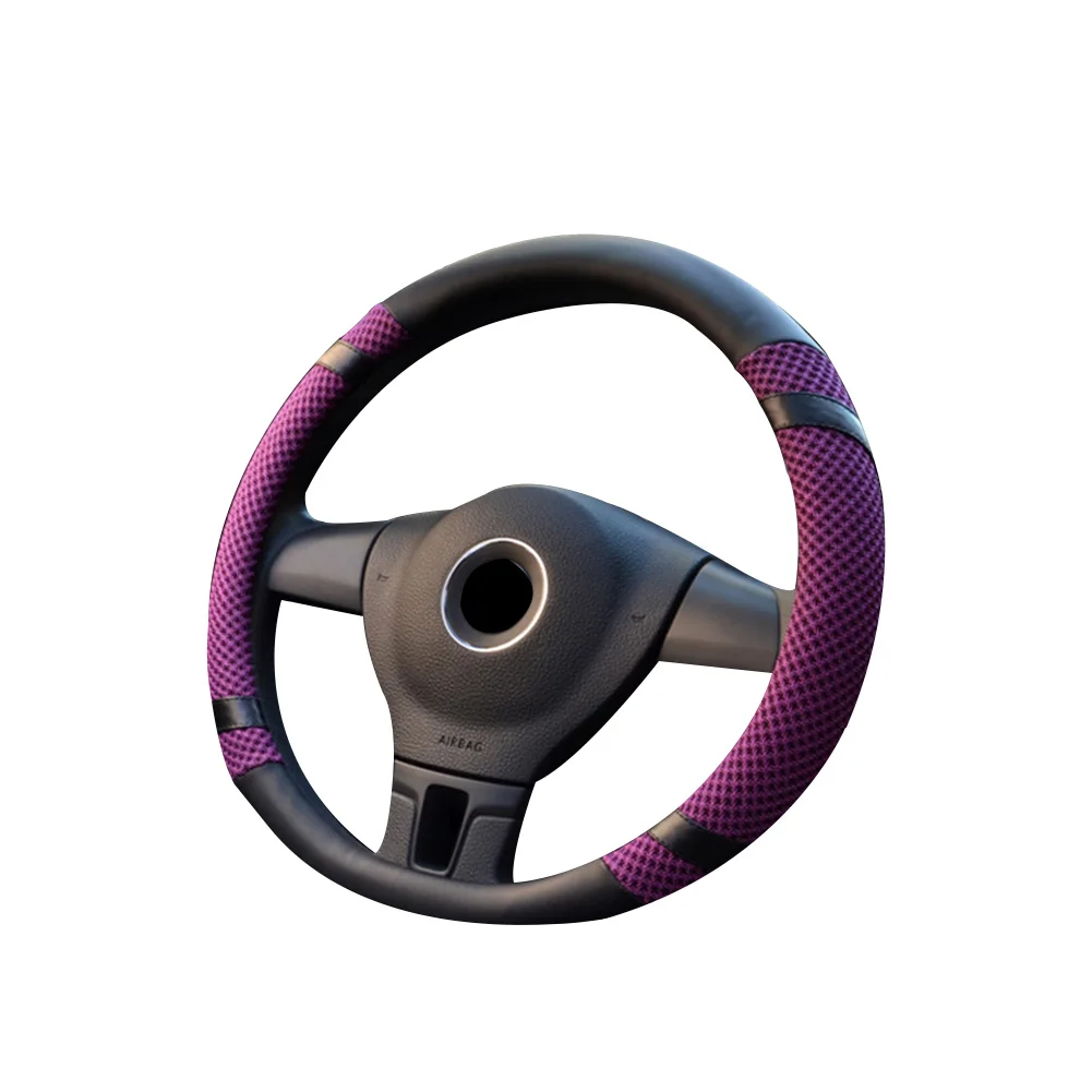 

Decoration Steering Wheel Cover Soft Microfiber Leather Anti Slip Wear Resistant Easy Install Universal Breathable Dustproof