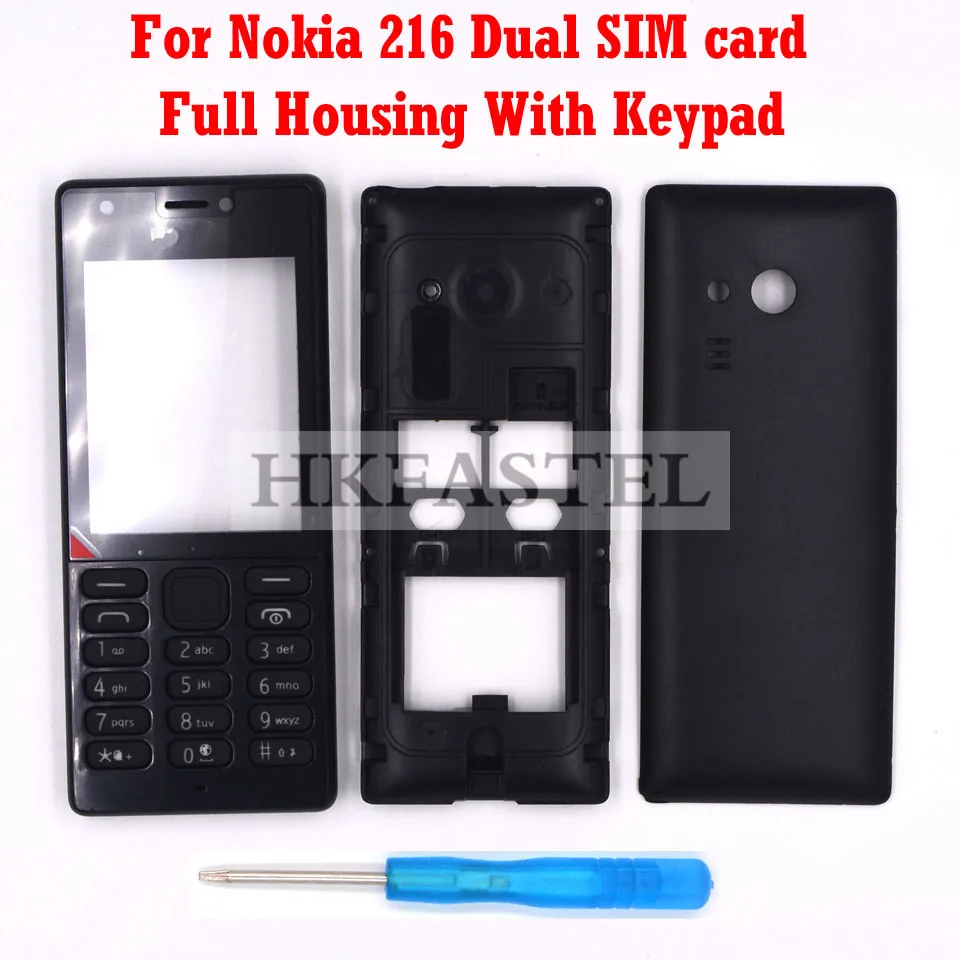 Высококачественная клавиатура HKFASTEL для Nokia 216 с двумя SIM картами новинка полный