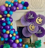 72pcs eid mubarak balloons garland arch kit purple blue gold latex balloons for muslim ramadan eid party decorations