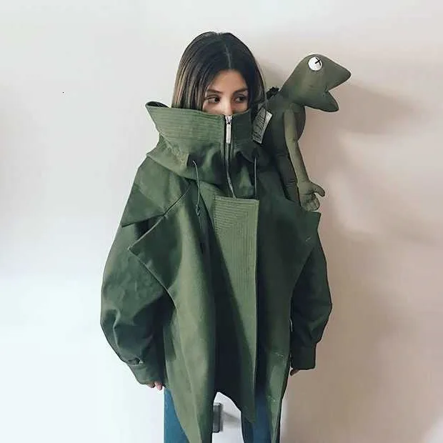 SuperAen Модные Женские однотонные куртки дикая Хлопковая женская куртка со стоячим воротником с капюшоном Осень новинка женская одежда