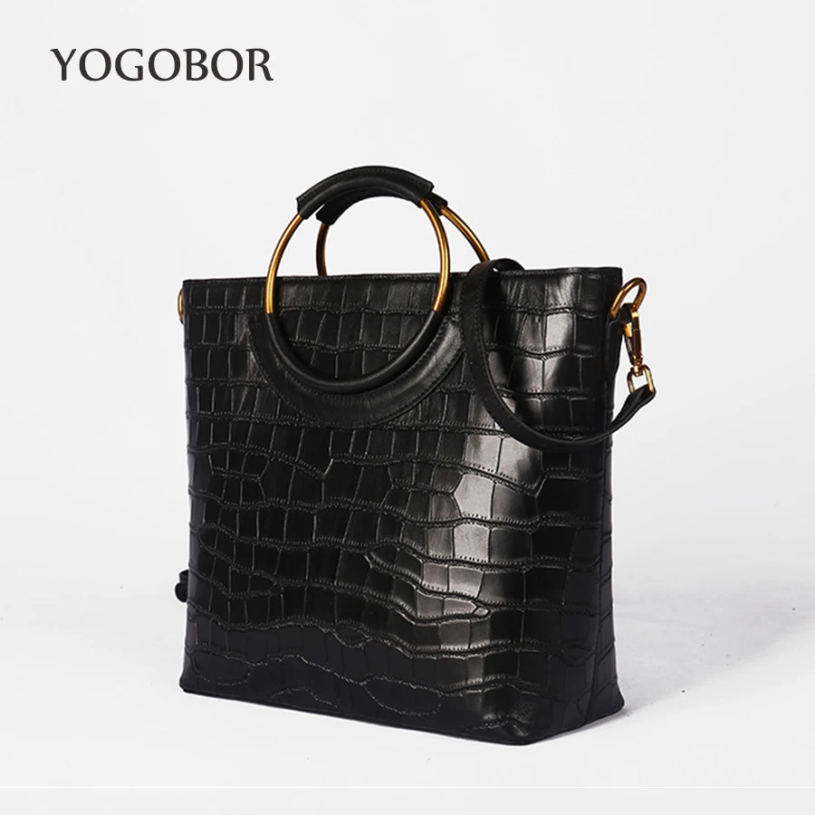 Сумки-ведра из натуральной кожи аллигатора в стиле ретро женская сумочка с