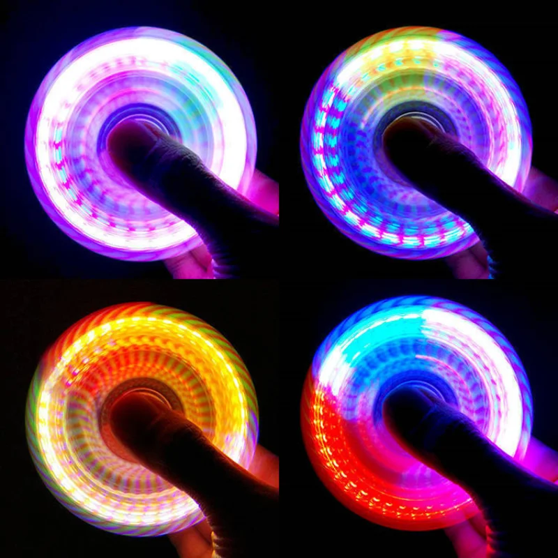 

Fingertip Gyroscope Crystal with Lamp Glow-in-the-dark Transparent LED Emitting Pressure Reduction Children's Toy Finger