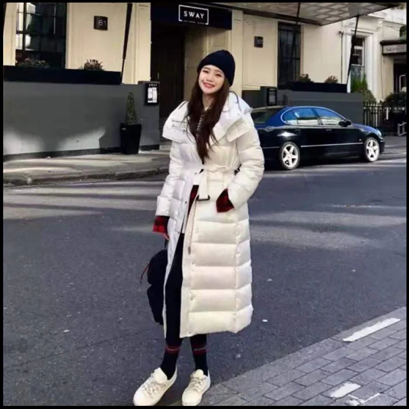 Длинная пуховая куртка в Корейском стиле Женское пальто средней длины выше