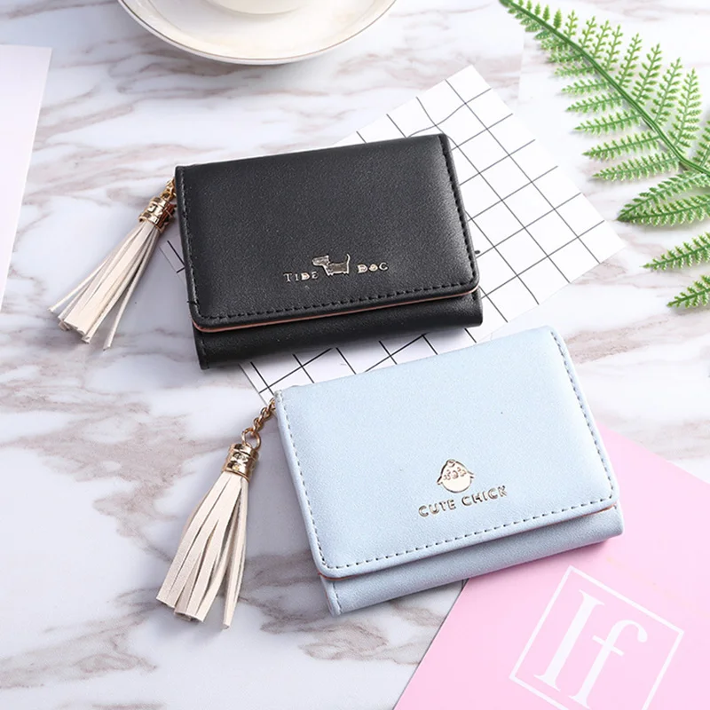 Короткие Кошельки с надписью женские квадратные многофункциональные