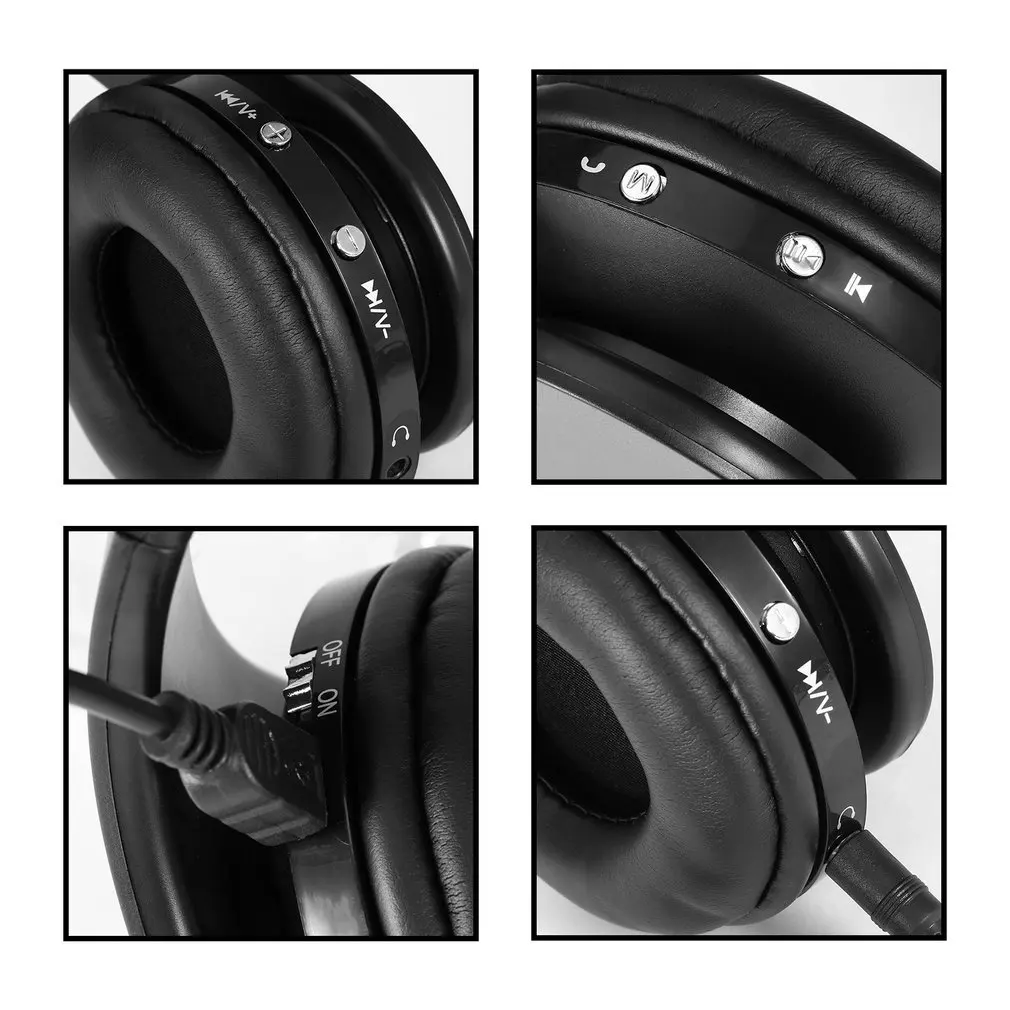 Bluetooth наушники с микрофоном для мобильного компьютера планшета тяжелый бас складной портативный регулируемый для iPhone ПК ноутбука 3,5 мм аудио