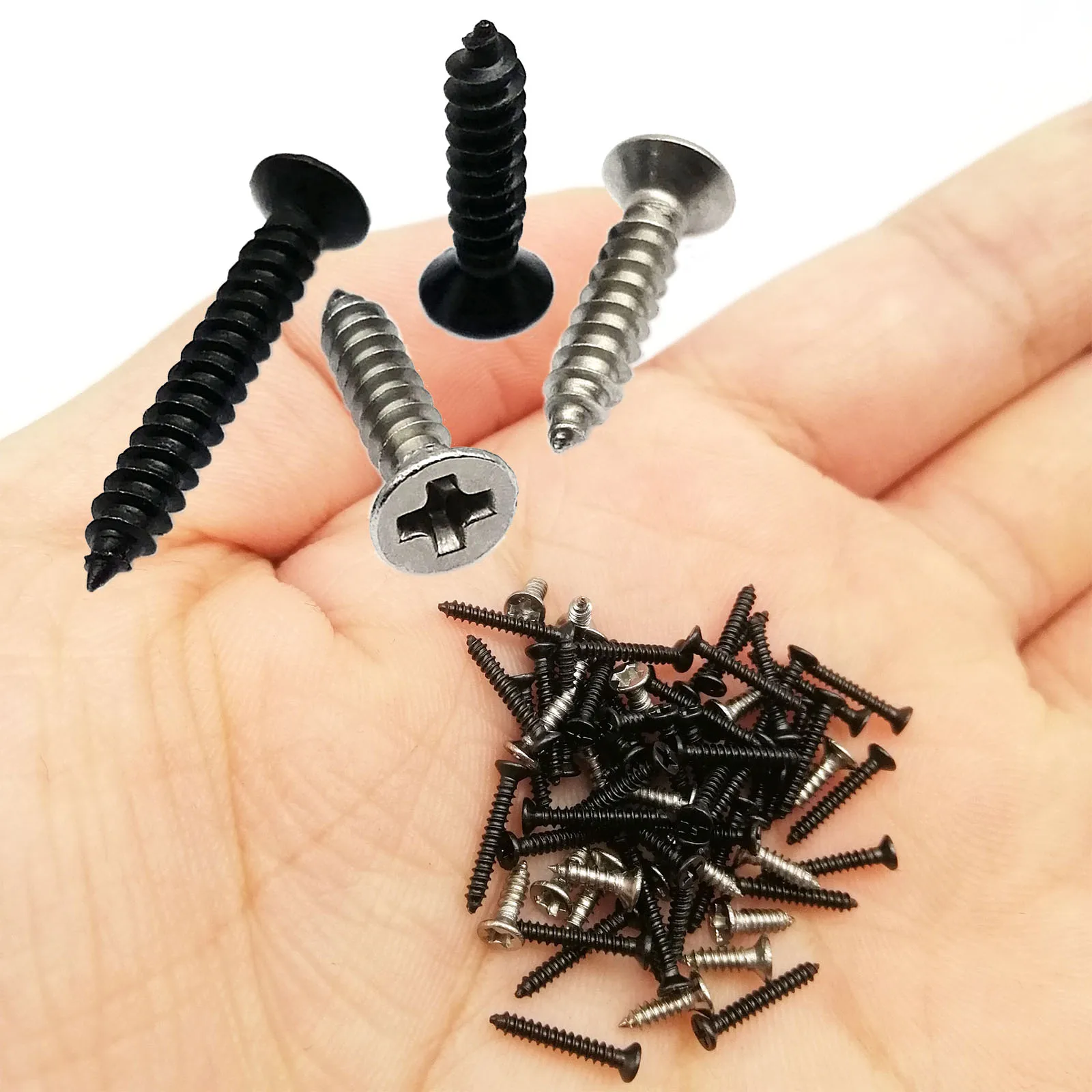100X M1 M1.2 M1.4 M2 M2.6 M3 M4 Small Micro Stainless Steel Carbon Cross Phillips Flat Countersunk Head Self Tapping Screw | Обустройство