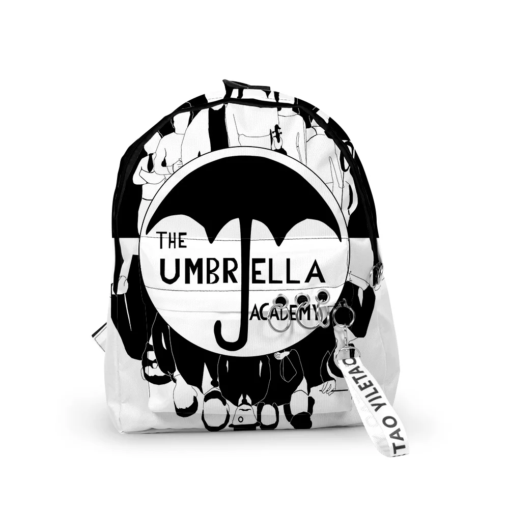 

Classic The Umbrella Academy School Bags Notebook Backpacks Boys/Girls 3D Oxford Waterproof Key Chain Trendy Small Travel Bags