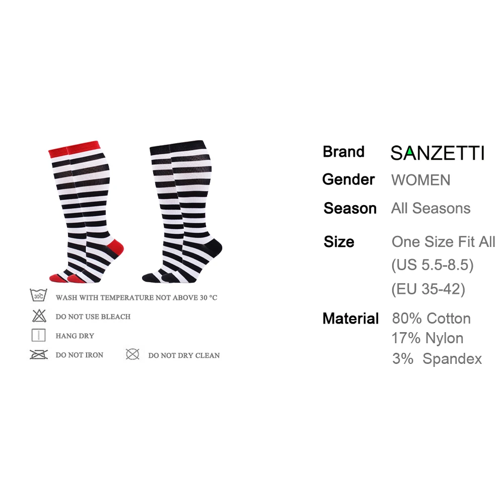SANZETTI/2 пары/партия компрессионные носки женские хлопковые гетры с опорой ниже
