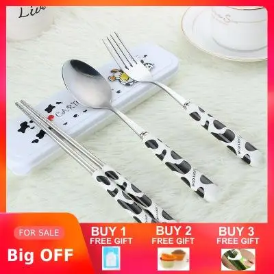 Портативный набор посуды для детей из нержавеющей стали столовая посуда вилка