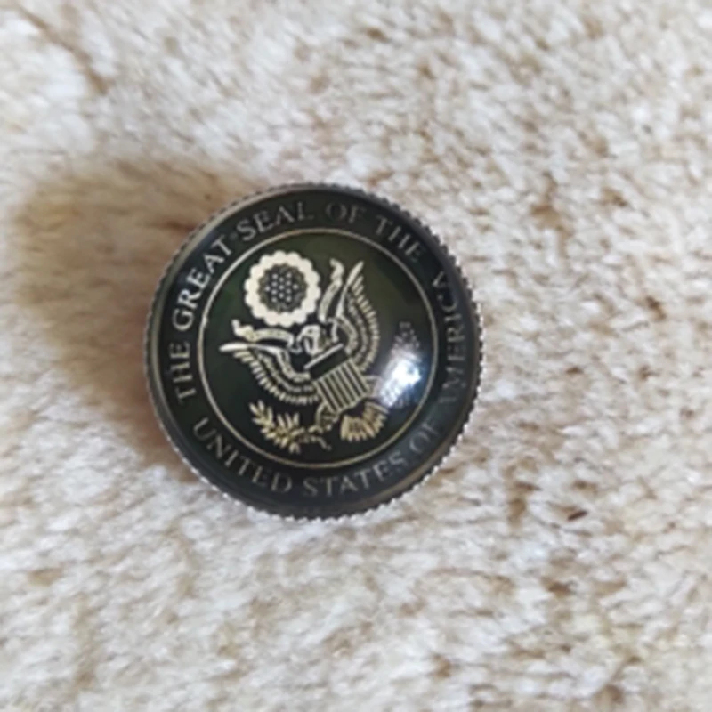JWEIJIAO горячая Распродажа стеклянный кабошон брошь в стиле милитари The great seal of the