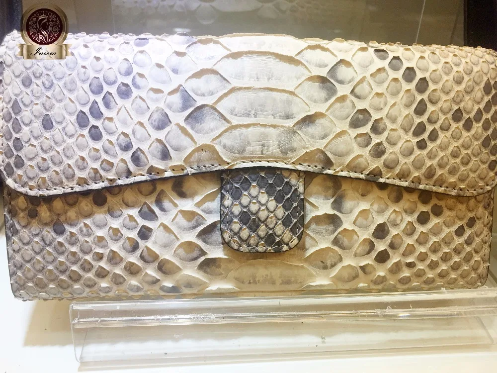 White Длинный женский кошелек из змеиной кожи, Женский кошелек и сумочка, тройной клатч, сумка на выход, Дамский кожаный кошелек, Женский кошелек для телефона - Цвет: White