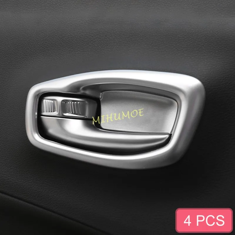 

Matte Chrome Interior Door Handle Cover Surrounds For For 2017-2021 Jeep Compass