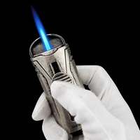guevara metal windproof mini pocket cigar lighter jet blue flame torch cigarette lighters gift box for cigars