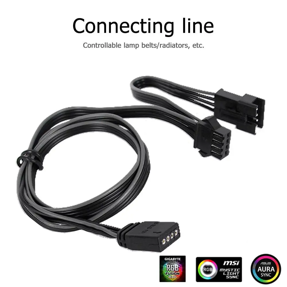 12V 4Pin RGB Соединительный кабель 60 см PC чехол вентилятор Светодиодная лента
