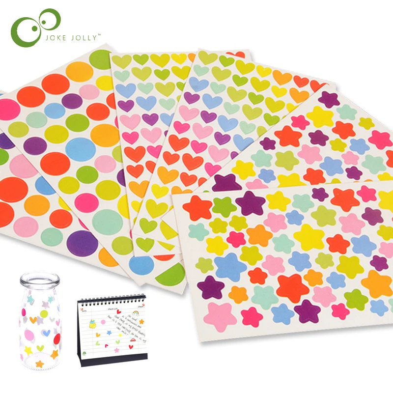 6 листов милые красочные стикеры сделай сам наклейки для блокнота фотоальбомы