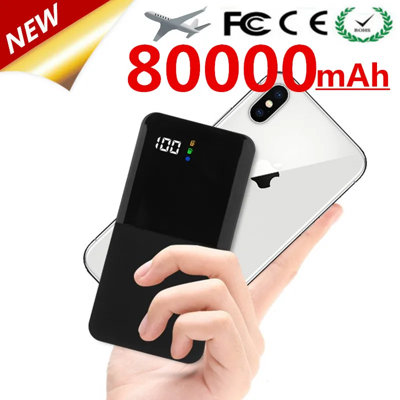 Внешний аккумулятор с 2 USB-портами и светодиодным дисплеем 80000 мАч | Мобильные