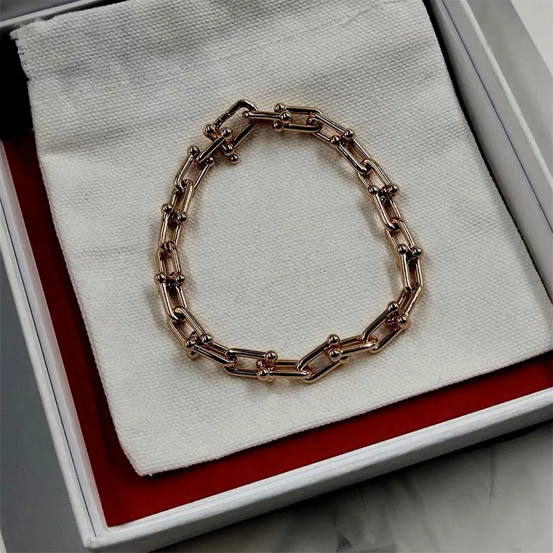 

925 Sterling Silver U-shaped chain bracelet for men and women, personalized bracelet, European and American holiday gifts, logo