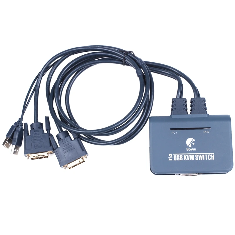 2 порта Usb 0 в 1 выход Dvi Kvm переключатель коробка с видео кабелем o для монитора
