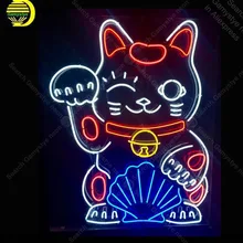 Китайский неоновый знак Lucky Cat лампочка в Лас Вегасе ручной
