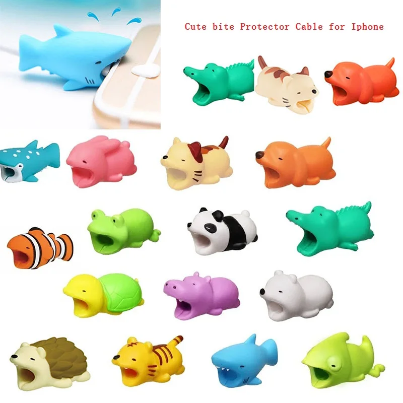 Animal Bite USB Cable Protector Organizer Data Line Management Charging Safe Protection Winder For iPhone 5 6 6s 7 8 | Электроника