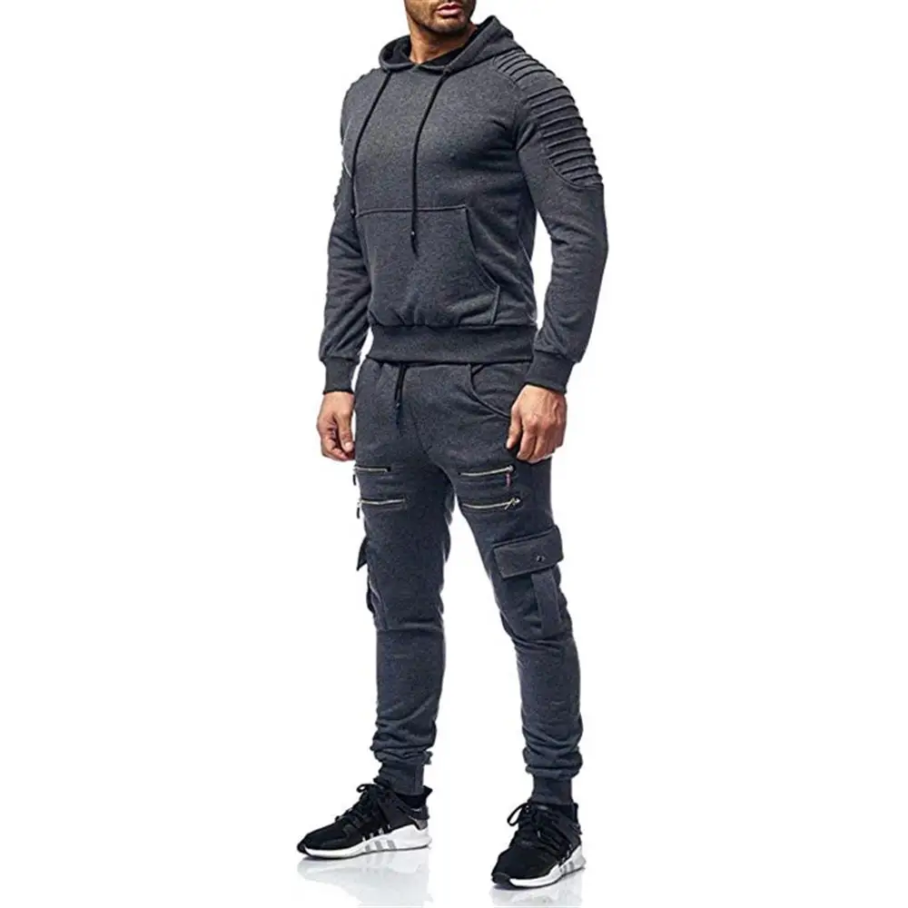 Костюм спортивный мужской с длинным рукавом, пуловер с капюшоном, свитшот, штаны, одежда на осень