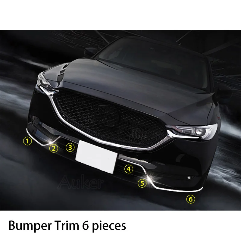 Для Mazda CX 5 CX5 2017 2018 2019 2020 KF автомобиль передний бампер молдинг гриль накладка