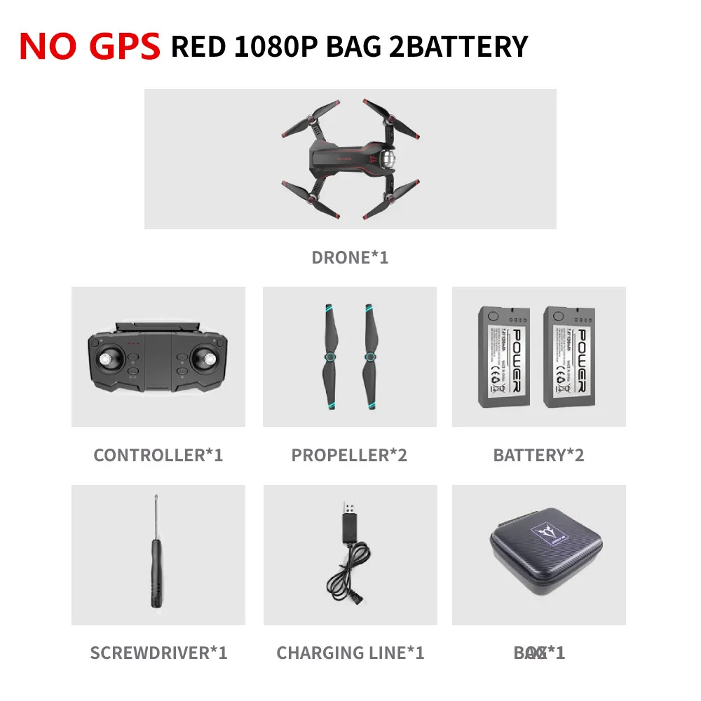 Red 1080P Bag 2B Радиоуправляемый квадрокоптер S20 Дрон gps 4K HD Двойная камера 5G wifi FPV складной селфи Дрон профессиональный оптический поток 500 м дальние расстояния - Цвет: Red 1080P Bag 2B