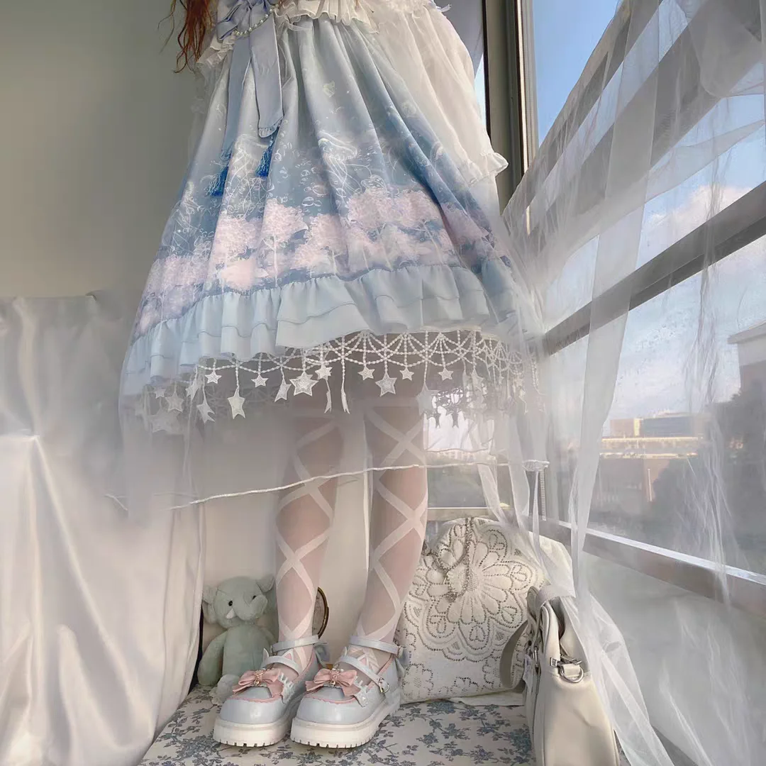 

New Lolita Cosplay Dress Support Adjustable Fish Bone Star And Moon Daily Violence Petticoat Mid-length Sweet Elegant Bustle