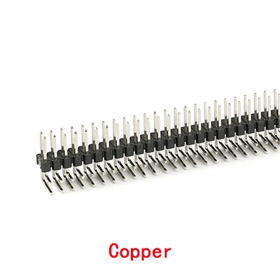 Copper 5 шт./партия 90 градусов ШТЫРЬКОВАЯ Монтажная колодка 2,54 мм 2X40P двойной набор закругленных штифтов штыревой разъем для штыря позолоченный/медный - Цвет: Copper