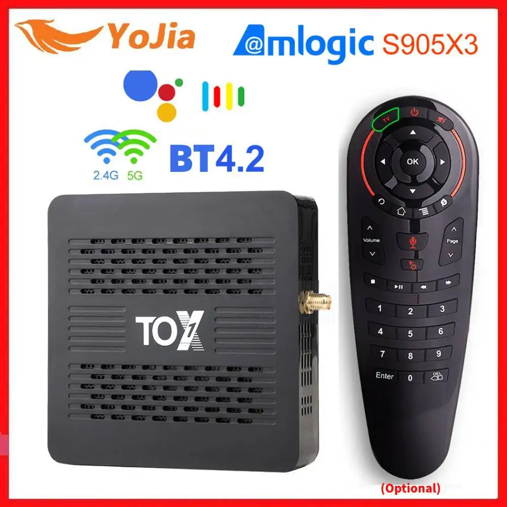TOX1 Amlogic S905X3 Смарт ТВ коробка Android 9 0 4 Гб Оперативная память 32GB Встроенная 5G Wi Fi BT 1000