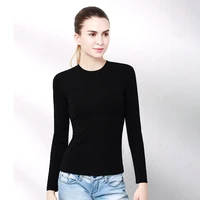 women soft cotton t shirt turtleneck solid color lady tees long sleeve summer womens clothing all match female t shirts