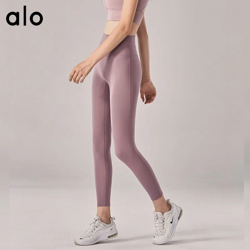 

Alo Yoga New No Embarrassing Line Logo Naked Sense Yoga Sports Women Pants High-waisted Push-up American European Leggings /50