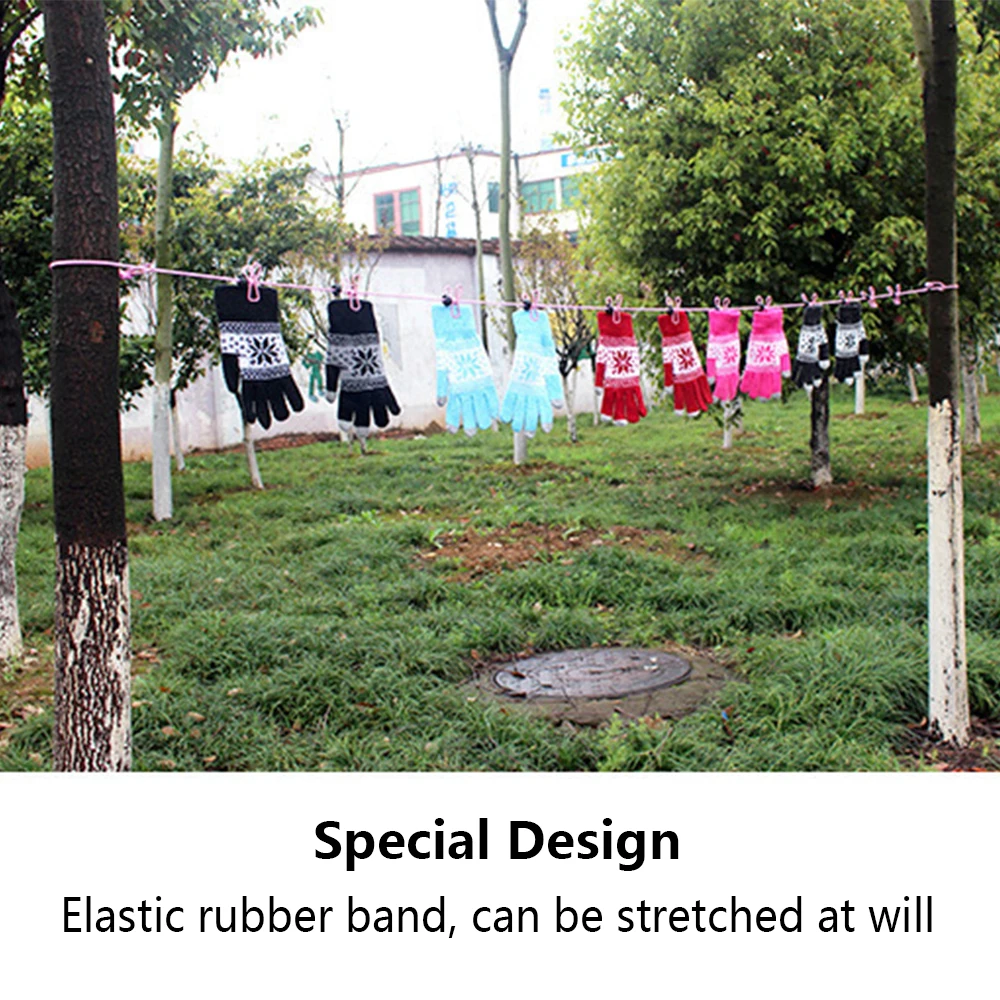 Portable Clothesline Adjustable Clothes Line With 12pcs Clothespins Drying Rack For Laundry Dryer Outdoor And Indoor | Дом и сад