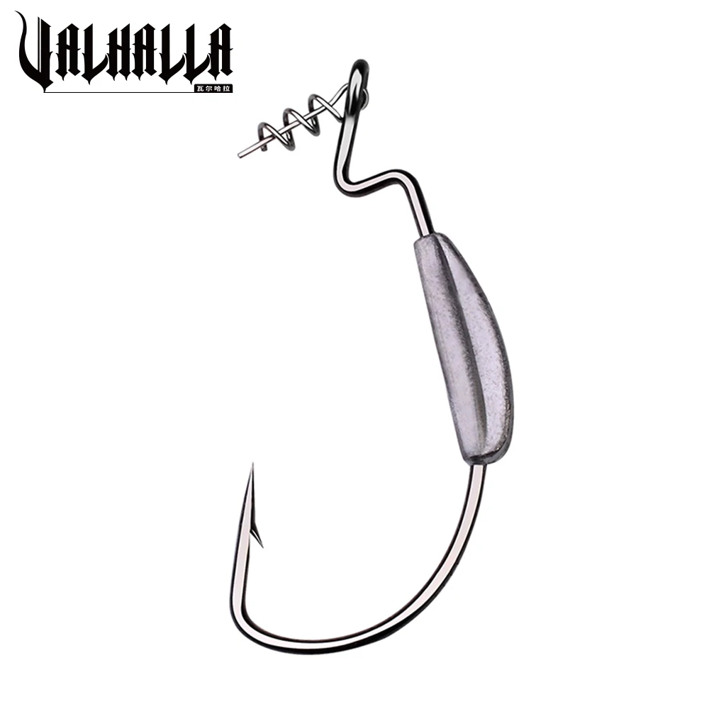 

VALHALLA 5pcs Exposed Jig Crank Head Barbed Hook 1/0-5/0# Crank Offset Fishing Hook Fish Hooks Fit for Texas Rigs Fishing Tackle