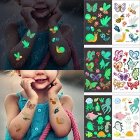 waterproof temporary tattoo stickers for children kid luminous tatoo butterfly bee dragonfly insect body art cartoon fake tatto